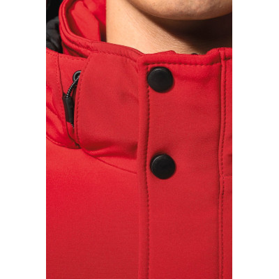 Men's hooded softshell lined parka